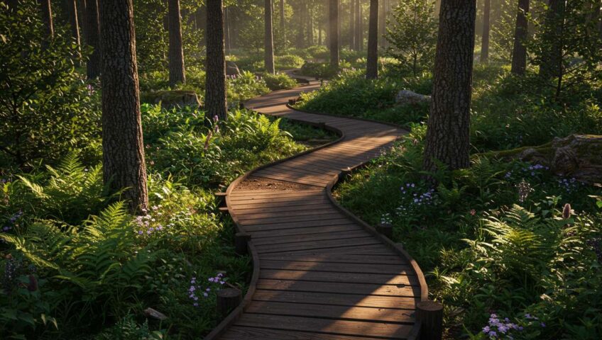 Садовые дорожки из дерева