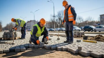 Мощение брусчаткой дорог