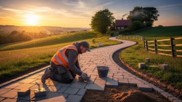 Мощение дорожек на даче