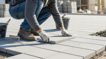 Укладка бетонной плиткой