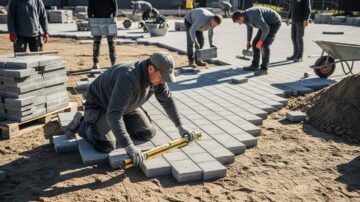 Укладка тротуарной плитки на участке