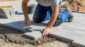 Укладка тротуарной плитки на цемент