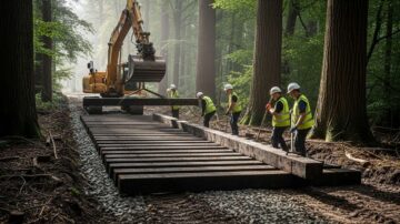 Строительство лежневых дорог
