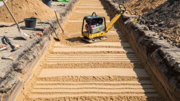 Засыпка песка с послойным уплотнением