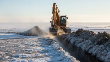 Разработка траншей в мерзлых грунтах