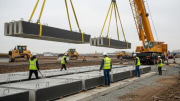 Укладка площадок дорожными плитами