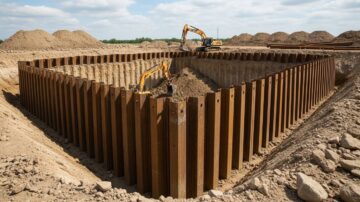 Шпунтовое ограждение котлованов