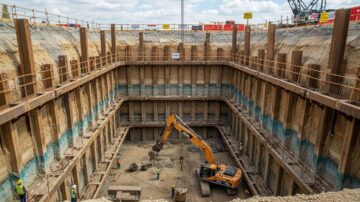 Распорная система котлованов