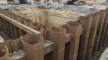 Шпунтовое ограждение для укрепления грунтов