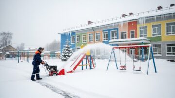 Уборка снега в детском саду