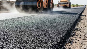 Укладка крупнозернистого асфальта