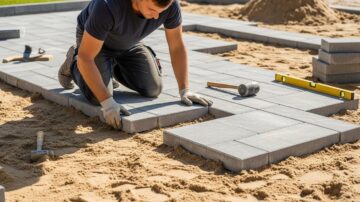 Укладка тротуарной плитки на песок
