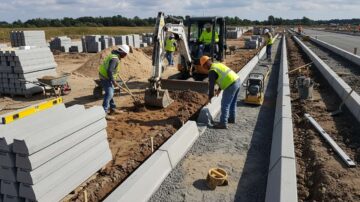 Монтаж бордюров