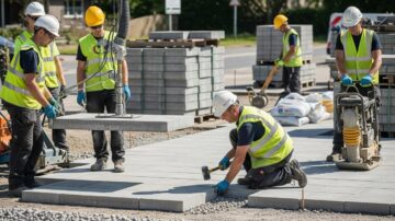 Установка тротуарной плитки