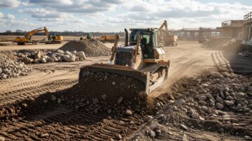 Планировка площадки бульдозером