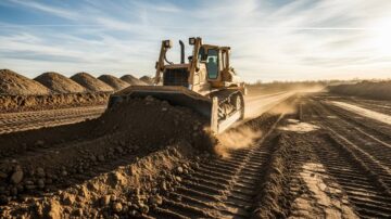 Планировка поверхности бульдозером