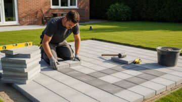 Мощение тротуарной плиткой участка