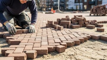 Укладка тротуарного клинкера