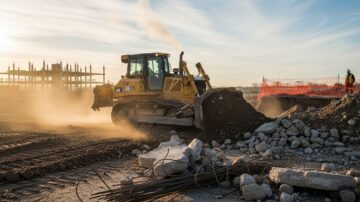 Расчистка участка трактором