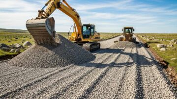 Строительство гравийной дороги