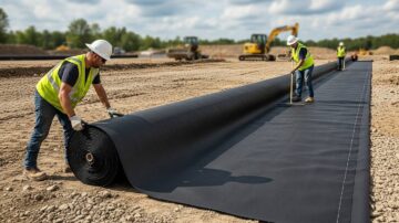 Укладка геотекстиля