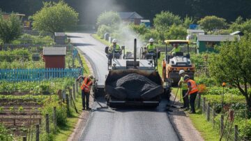 Асфальтирование дороги в снт