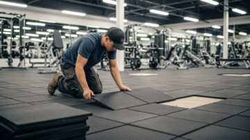 Укладка резиновой плитки