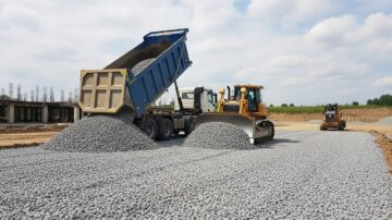 Отсыпка площадки щебнем