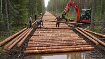Устройство лежневых дорог