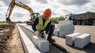 Укладка бордюров