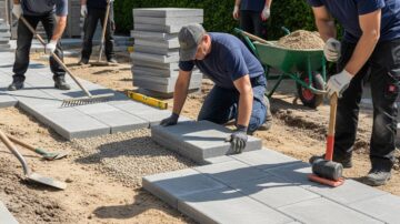 Монтаж тротуарной плитки