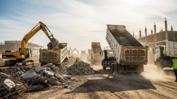 Вывоз строительного мусора самосвалами