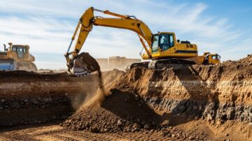 Разработка грунта экскаватором