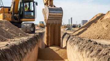 Засыпка траншеи песком