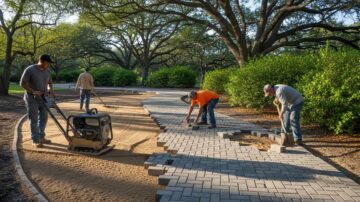 Мощение дорожек в парке
