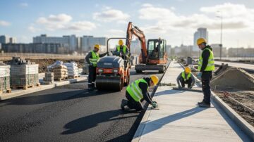 Строительство дорог тротуаров