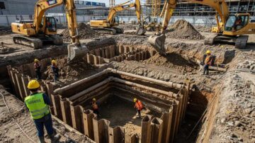 Устройство котлованов траншей