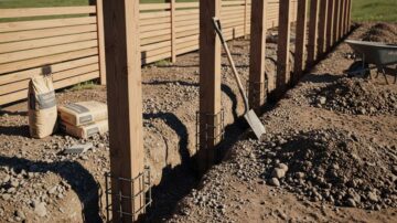 Фундамент на сваях под забор