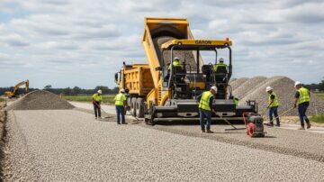 Строительство дороги вторичным щебнем