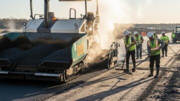 Укладка жидкого асфальта