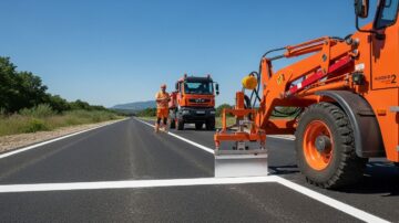 Нанесение дорожной разметки