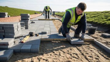 Укладка тротуарной плитки для пешеходов