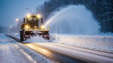 Уборка снега машиной