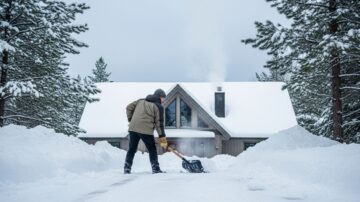 Уборка снега во дворе