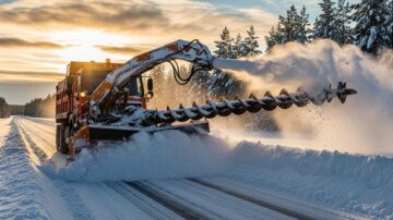Уборка снега шнеком