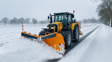 Уборка снега трактором