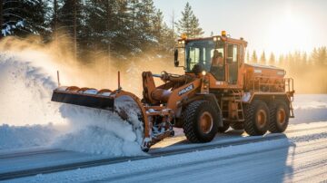 Уборка снега отвалом