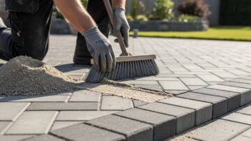 Укладка тротуарной полимерпесчаной плитки