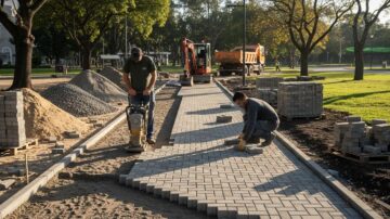 Строительство пешеходных дорожек