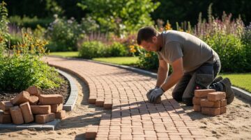 Укладка клинкера на дорожки